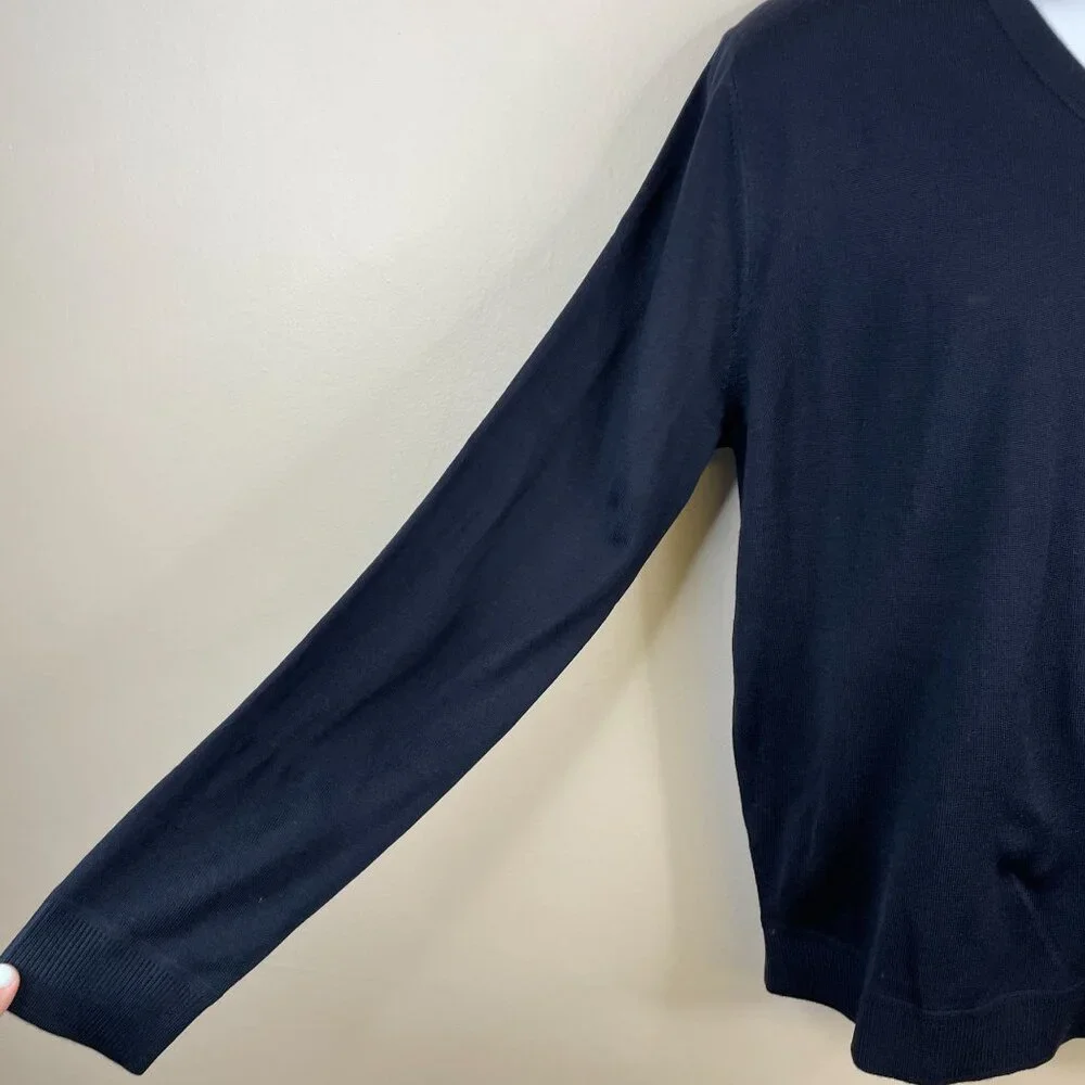 Murano Mens Modern Performance Pullover Sweater Size‎ L Navy Blue Long Sleeve